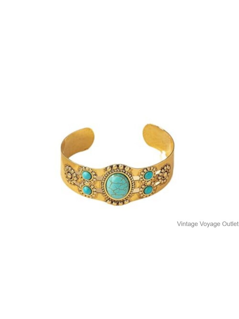 Boho Chunky Turquoise Bangle Bracelet Western Open Cuff Jewelry